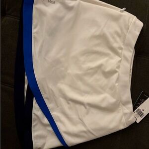 White Tennis Skort with Blue Trim
